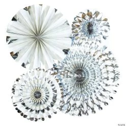 My Mind’s Eye™ Metallic Silver Hanging Fans - 4 Pc.