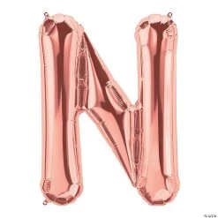 N Rose Gold Letter 34" Mylar Balloon