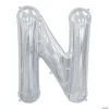 “N” Silver Letter 34" Mylar Balloon