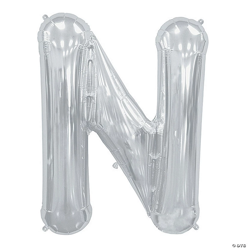 “N” Silver Letter 34" Mylar Balloon 3 “N” Silver Letter 34" Mylar Balloon