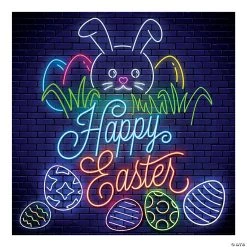 Neon Lights Easter Backdrop