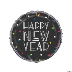 New Year’s Eve Neon Dots 18" Mylar Balloon