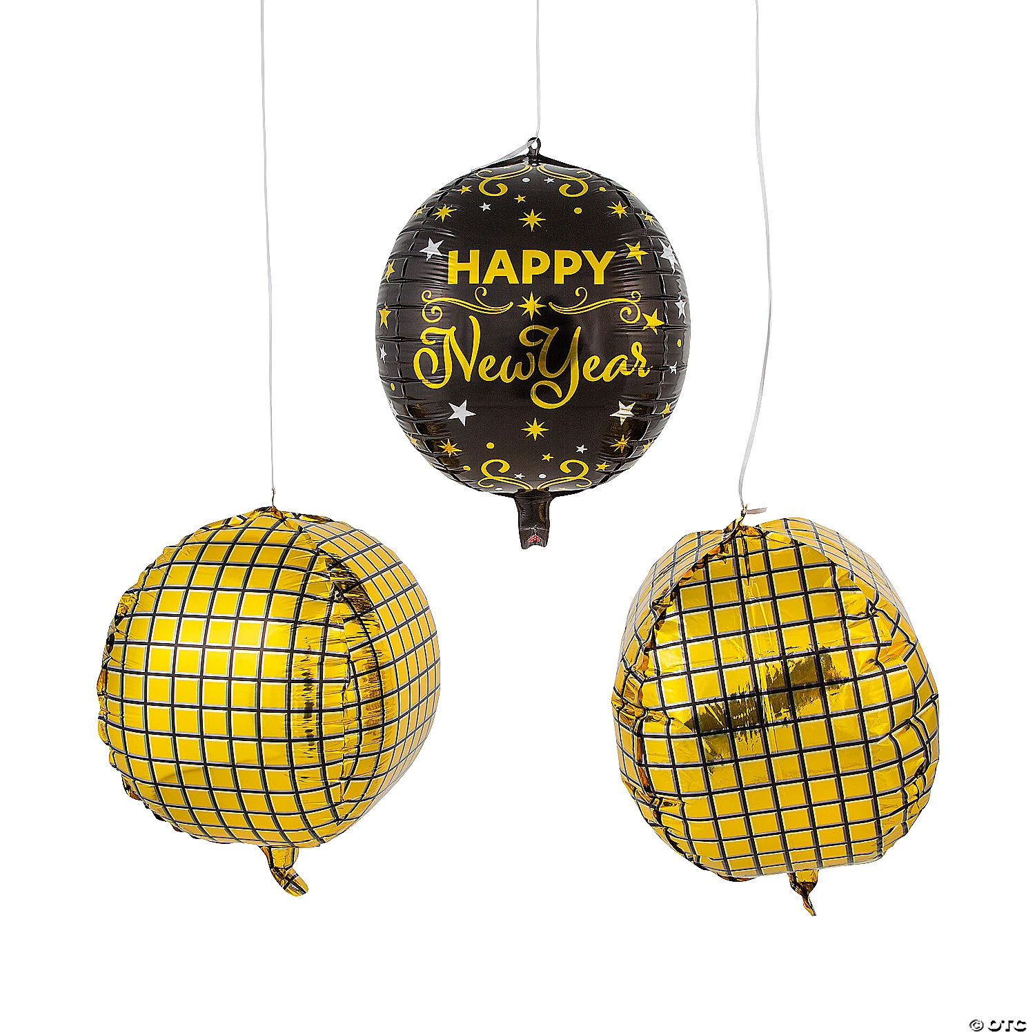 New Year’s Eve Orb 12 1/2" Mylar Balloons - 3 Pc. 4 New Year’s Eve Orb 12 1/2" Mylar Balloons - 3 Pc. - Image 2