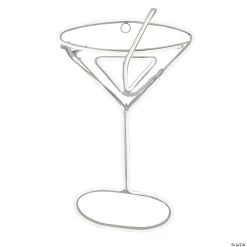 Northlight - 17.25" Neon Style LED Lighted Pre-Lit Martini Glass Window Silhouette Decoration