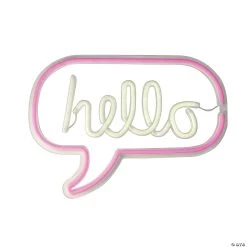 Northlight - 17" LED Pink and White "hello" Neon Sign Decoration