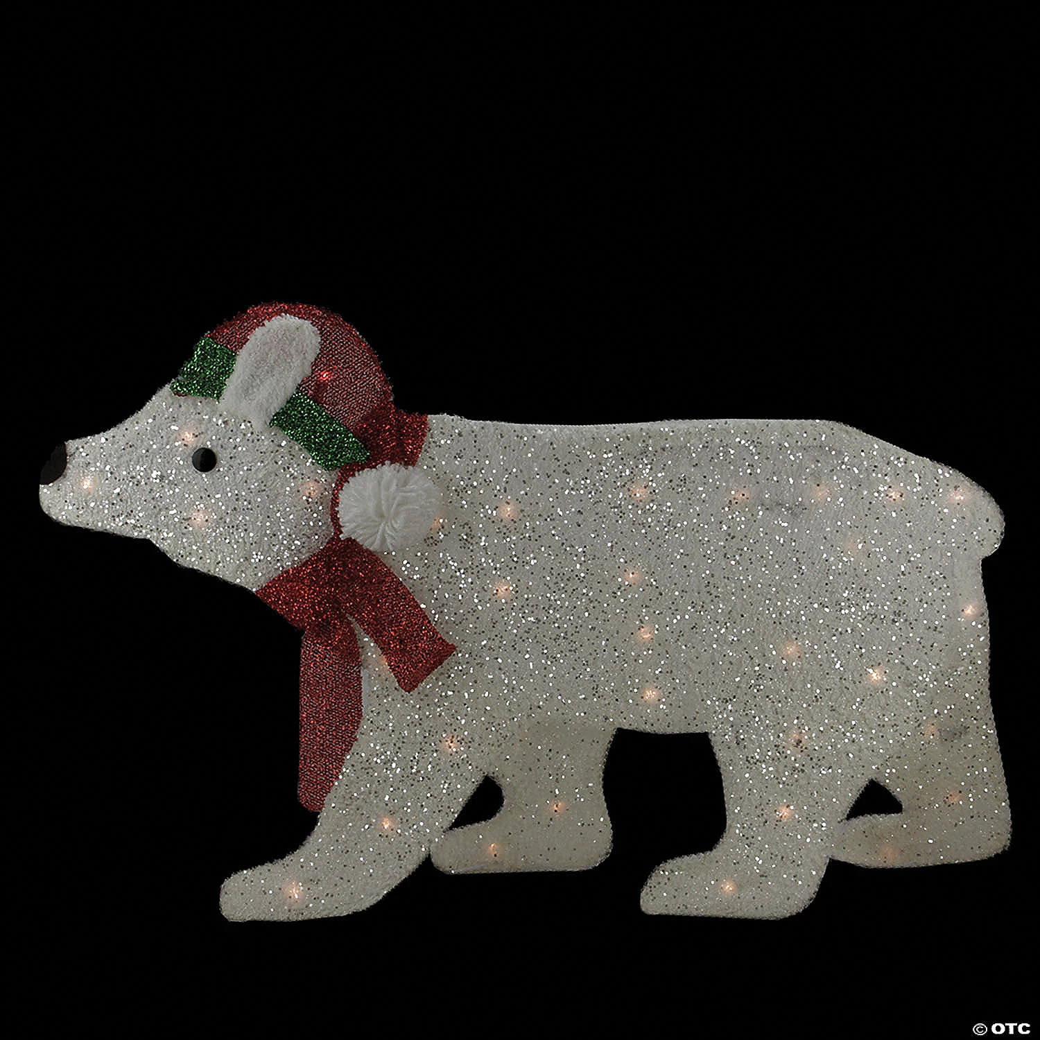 Northlight - 19.25" White Lighted 2D Glittered Polar Bear Outdoor Christmas Decor 4 Northlight - 19.25" White Lighted 2D Glittered Polar Bear Outdoor Christmas Decor - Image 2