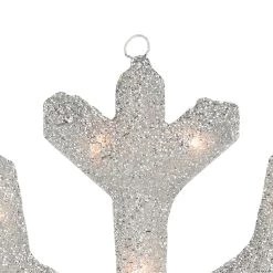 Northlight - 20" Silver Lighted Tinsel Christmas Snowflake Window Decor -Party Decorations Sales Shop northlight 20 silver lighted tinsel christmas snowflake window decor13991381 a02