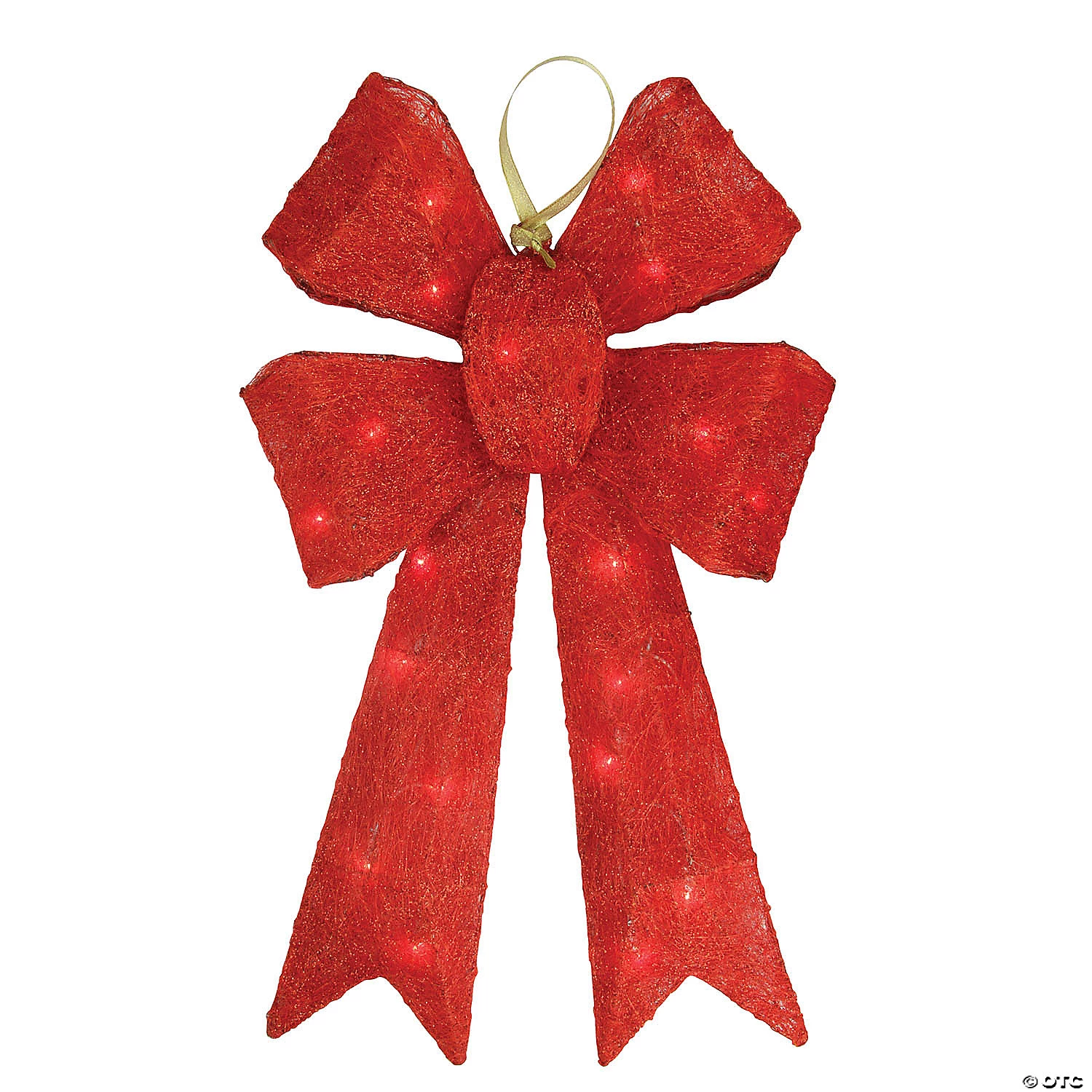 Northlight - 24" Lighted Sparkling Red Sisal Double Bow Outdoor Christmas Decoration 3 Northlight - 24" Lighted Sparkling Red Sisal Double Bow Outdoor Christmas Decoration