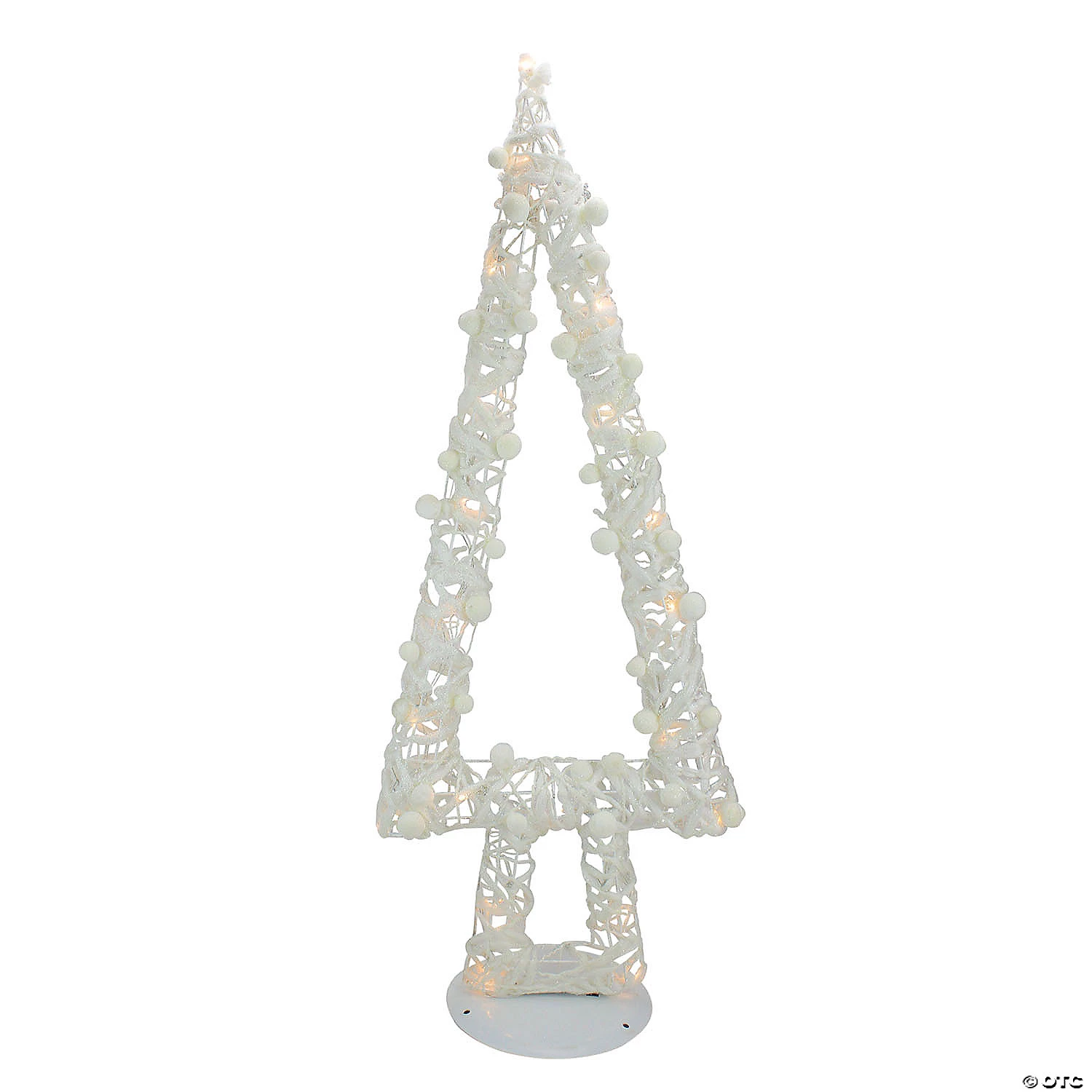 Northlight - 34" Pre-Lit White Battery Operated Glittered Christmas Tree Decor 3 Northlight - 34" Pre-Lit White Battery Operated Glittered Christmas Tree Decor