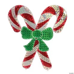 Northlight - 48" Lighted Red and White Candy Cane Outdoor Christmas Window Silhouette Decoration