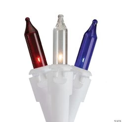 Northlight 50-Count Red White Blue 4th of July Mini Light Set 10ft White Wire