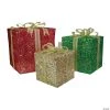Northlight - Set of 3 Red and Green Gift Box Lighted Christmas Outdoor Decoration -Party Decorations Sales Shop northlight set of 3 red and green gift box lighted christmas outdoor decoration13991795