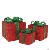 Northlight - Set of 3 Red and Green Tinsel Gift Boxes with Bows Lighted Christmas Outdoor Decorations -Party Decorations Sales Shop northlight set of 3 red and green tinsel gift boxes with bows lighted christmas outdoor decorations13991391