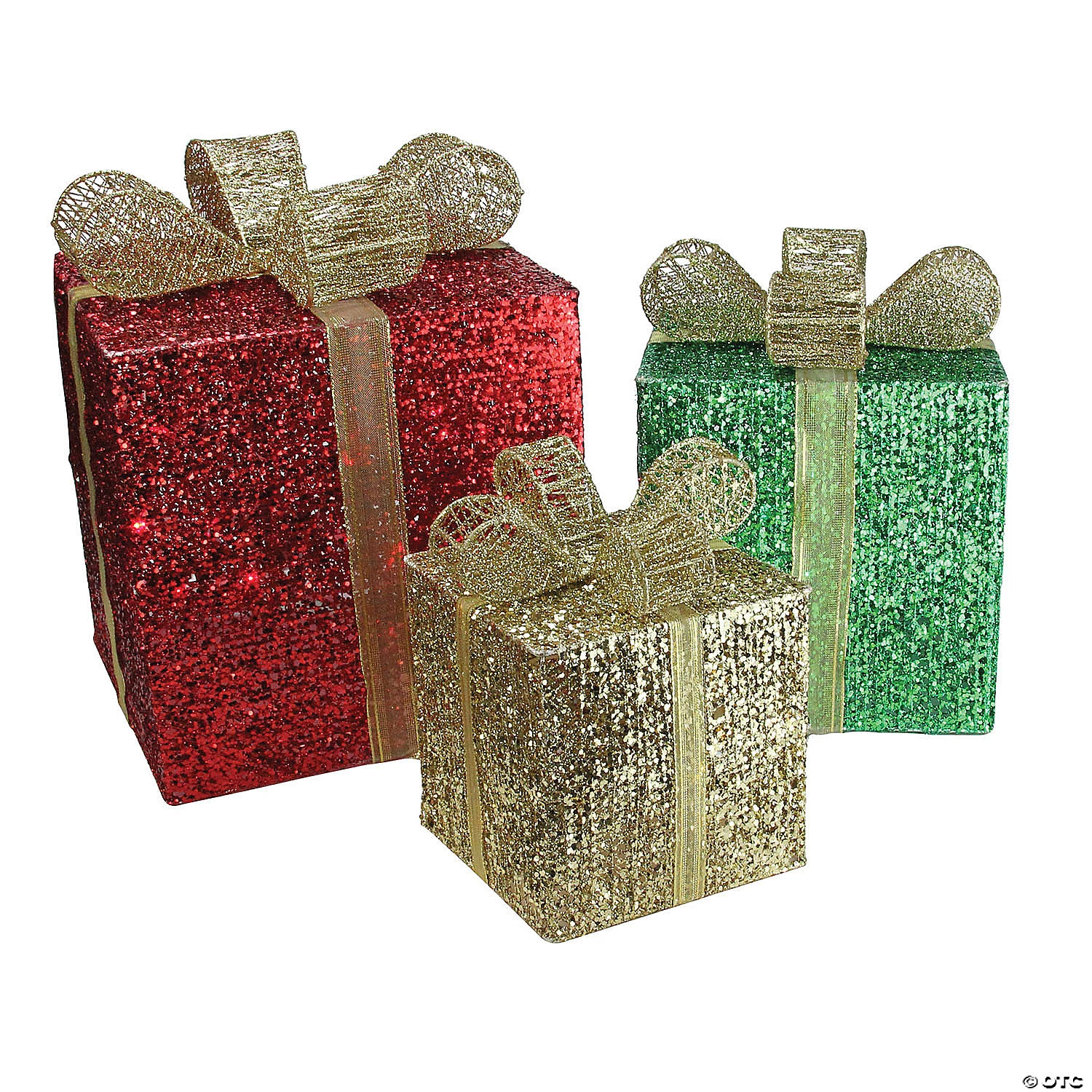 Northlight - Set of 3 Red Pre-Lit Glittering Gift Boxes Christmas Outdoor Decor 4 Northlight - Set of 3 Red Pre-Lit Glittering Gift Boxes Christmas Outdoor Decor - Image 2
