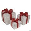 Northlight - Set of 3 Silver Tinsel Lighted Gift Boxes with Red Bows Outdoor Christmas Decorations 2 Northlight - Set of 3 Silver Tinsel Lighted Gift Boxes with Red Bows Outdoor Christmas Decorations -Party Decorations Sales Shop northlight set of 3 silver tinsel lighted gift boxes with red bows outdoor christmas decorations13991390