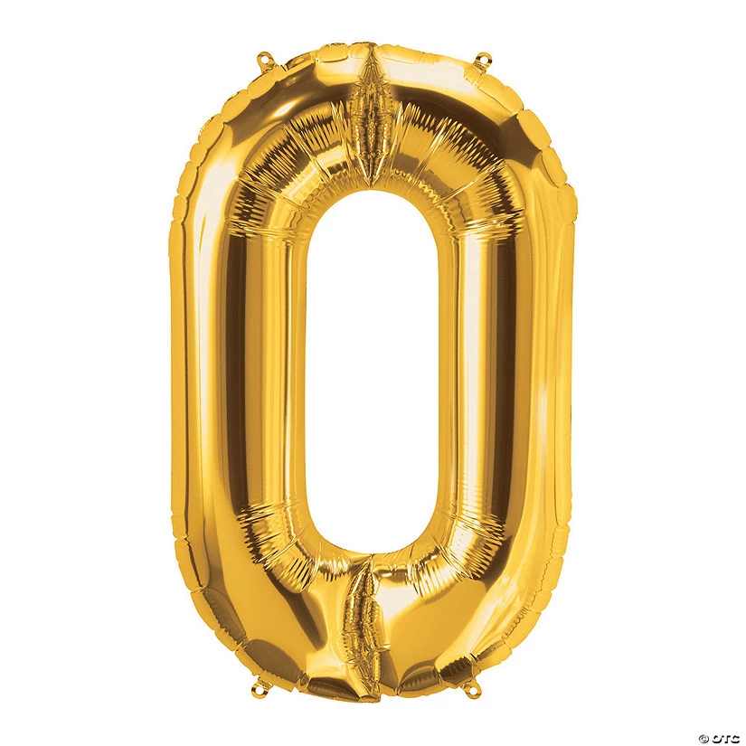 O Gold Letter 34" Mylar Balloon 3 O Gold Letter 34" Mylar Balloon