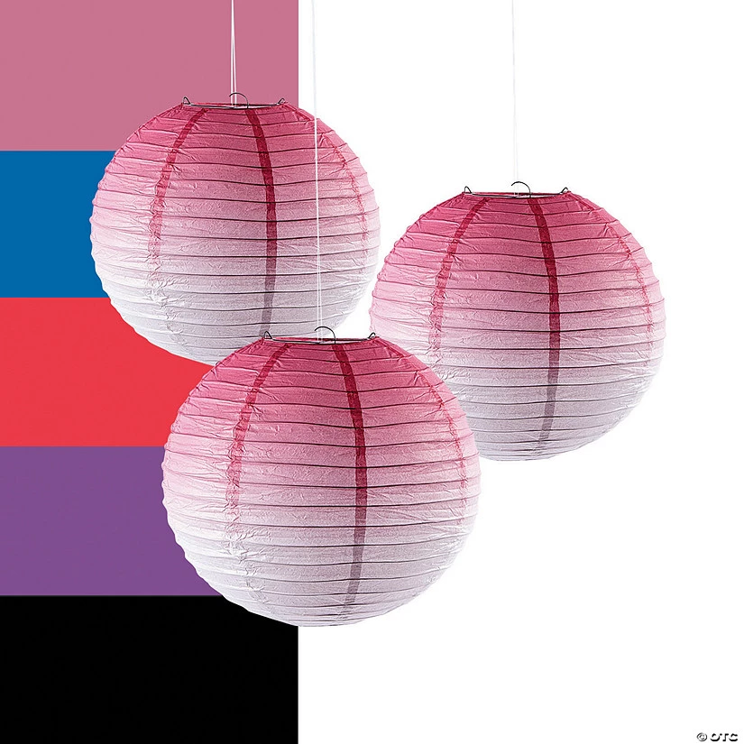 Ombre Hanging Paper Lanterns - 3 Pc. 3 Ombre Hanging Paper Lanterns - 3 Pc.