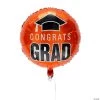 Congrats Grad 18" Mylar Balloons - 3 Pc. -Party Decorations Sales Shop orange congrats grad 18 mylar balloons 3 pc 13964011