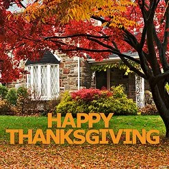 Orange Happy Thanksgiving Letters Yard Sign