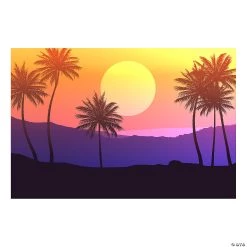 Palm Tree Sunset Backdrop Banner - 2 Pc.