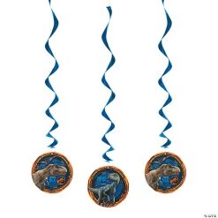 Paper Jurassic World™ Hanging Swirl Decorations - 3 Pc.