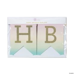 Pastel & Gold Happy Birthday Garland -Party Decorations Sales Shop pastel and gold happy birthday garland13843775 a01