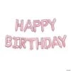 Pastel Pink Happy Birthday 13" Mylar Balloon Banner 2 Pastel Pink Happy Birthday 13" Mylar Balloon Banner -Party Decorations Sales Shop pastel pink happy birthday 13 mylar balloon banner13937290