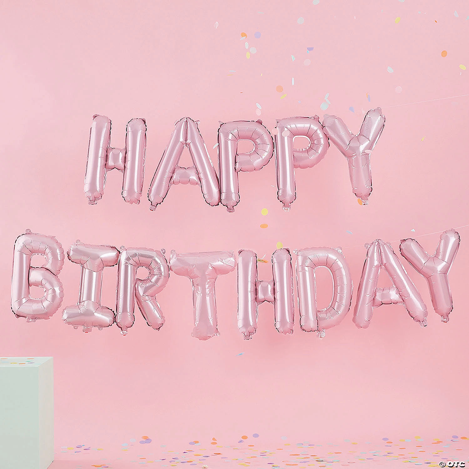 Pastel Pink Happy Birthday 13" Mylar Balloon Banner 4 Pastel Pink Happy Birthday 13" Mylar Balloon Banner - Image 2