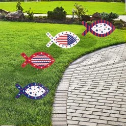 Patriotic Fish Yard Stake Set - 4 Pc.