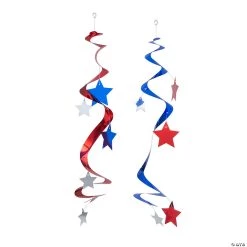 Patriotic Foil Hanging Decorations - 12 Pc.