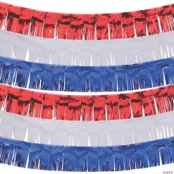 Patriotic Fringe Garland Backdrop - 6 Pc.