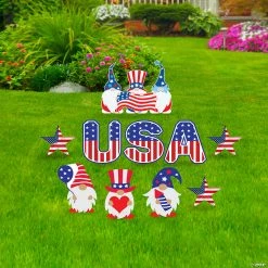 Patriotic Gnome Yard Sign Set
