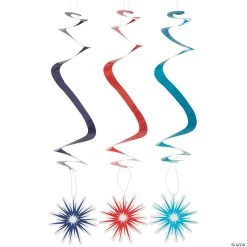 Patriotic Hanging Swirls - 12 Pc.