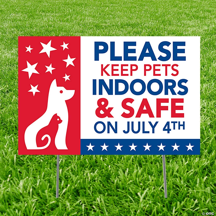 Patriotic Keep Pets Safe Yard Sign 3 Patriotic Keep Pets Safe Yard Sign
