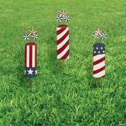 Patriotic Metal Yard Signs - 3 Pc.