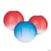 Patriotic Ombre Paper Hanging Lanterns - 6 Pc. -Party Decorations Sales Shop patriotic ombre paper hanging lanterns 6 pc 13803516