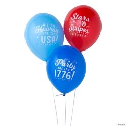 Patriotic Sayings Latex Balloons - 12 Pc.