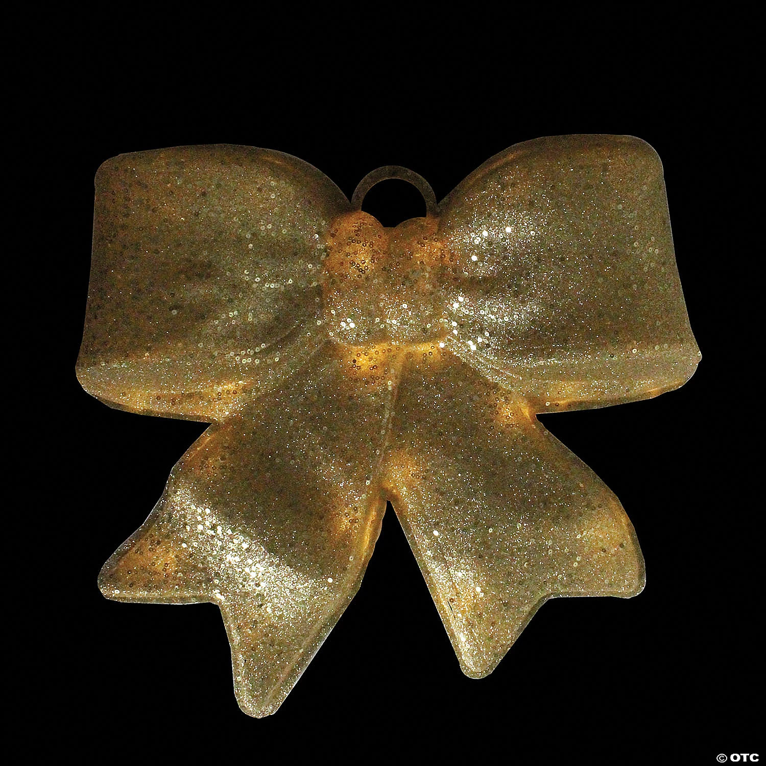 PENN - 16" Gold Glittered Battery Operated Lighted LED Bow Christmas Decoration 4 PENN - 16" Gold Glittered Battery Operated Lighted LED Bow Christmas Decoration - Image 2