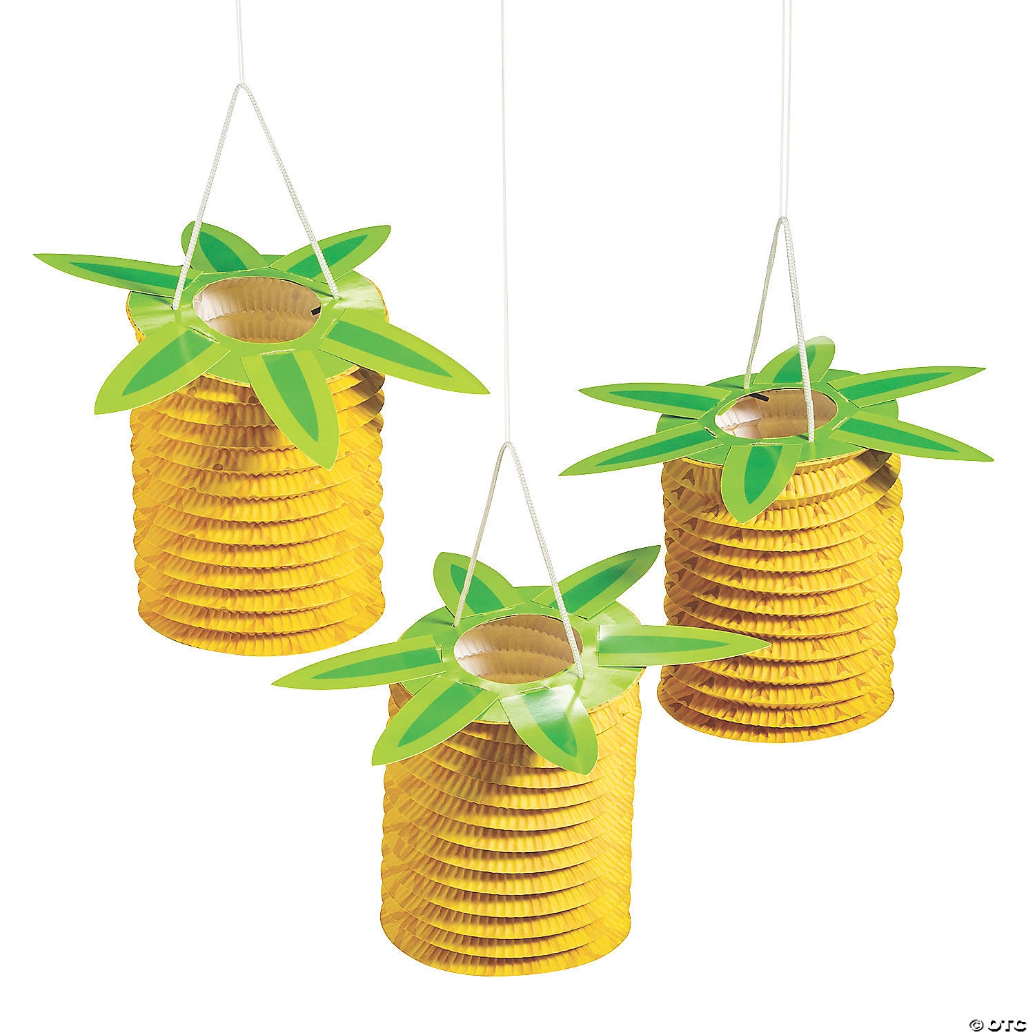 Pineapple Accordian Hanging Paper Lanterns - 12 Pc. 4 Pineapple Accordian Hanging Paper Lanterns - 12 Pc. - Image 2