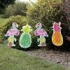 Pineapple & Flamingo Yard Stakes - 4 Pc. -Party Decorations Sales Shop pineapple and flamingo yard stakes 4 pc 13788528