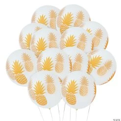 Pineapple Print 11" Latex Balloons - 50 Pc.