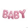 Pink Baby 14" Mylar Balloon Banner - 4 Pc. -Party Decorations Sales Shop pink baby 14 mylar balloon banner 4 pc 13839063