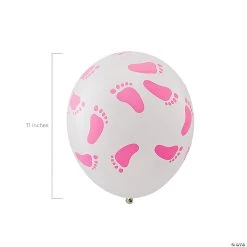 Pink Baby Footprints 11" Latex Balloons - 24 Pc. 6 Pink Baby Footprints 11" Latex Balloons - 24 Pc. -Party Decorations Sales Shop pink baby footprints 11 latex balloons 24 pc 3 2287 a01