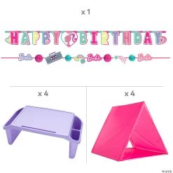 Pink Barbie® Birthday Slumber Party Tent Kit for 4 Guests 5 Pink Barbie® Birthday Slumber Party Tent Kit for 4 Guests -Party Decorations Sales Shop pink barbie sup sup birthday slumber party tent kit for 4 guests14151890 a01
