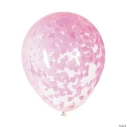 Pink Confetti 16" Latex Balloons - 5 Pc.