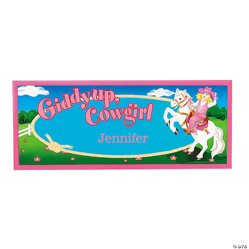 Pink Cowgirl Banner - Small 3 Pink Cowgirl Banner - Small