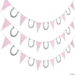 Pink Cowgirl Paper Pennant Banner