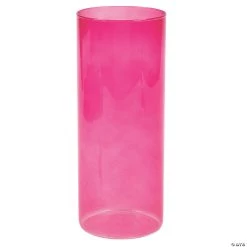 Pink Cylinder Clear Vase