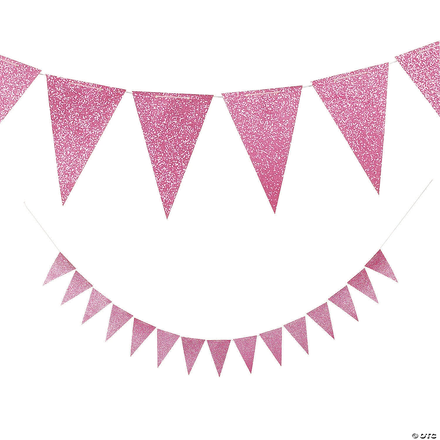 Pink Glitter Pennant Banner 3 Pink Glitter Pennant Banner