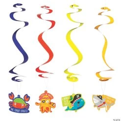 Pirate Animal Hanging Swirl Decorations - 12 Pc.